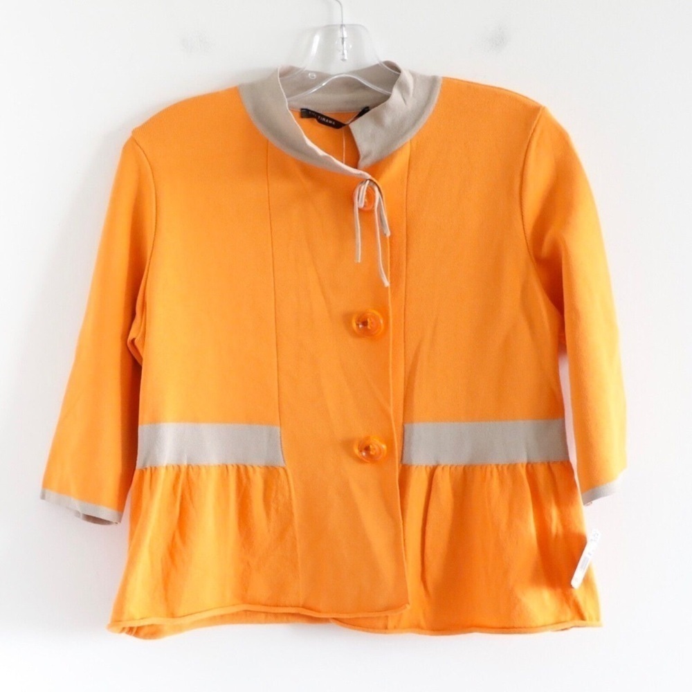 NWT Tiki Tirawa knit cardigan boutique French brand high quality top orange new